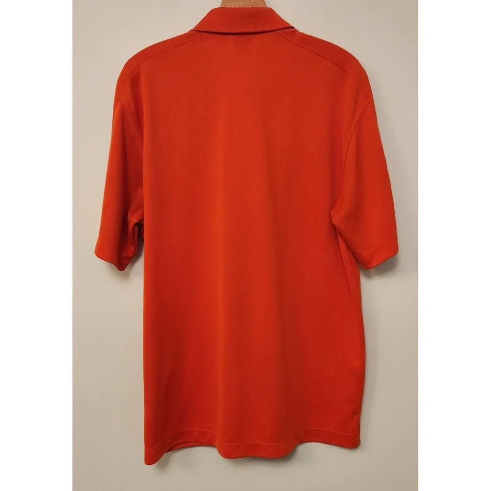 Nike Golf Dri-Fit‎ Polo Shirt Orange Short Sleeve Polyester Mens Size Large EUC